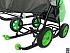 Санки-коляска Snow Galaxy City-1, дизайн - Серый Зайка на зелёном, на больших колёсах Ева с сумкой и варежками  - миниатюра №5